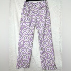 Ragged Priest 28 Portal Jeans Lilac & Green Circles Print